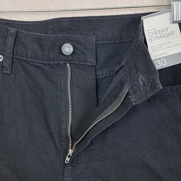 GAP NEW Women's 30/10P Black Cheeky High Rise 90's Y2K Straight Denim Jeans - Picture 5 of 13